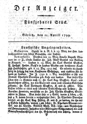 Der Anzeiger on Apr 11, 1799