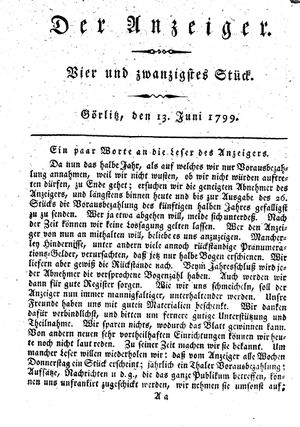Der Anzeiger on Jun 13, 1799