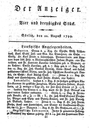 Der Anzeiger on Aug 22, 1799
