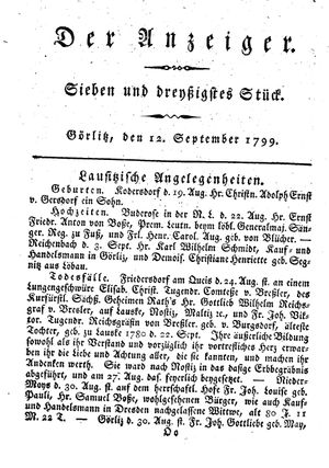 Der Anzeiger on Sep 12, 1799