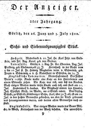 Der Anzeiger on Jun 26, 1800