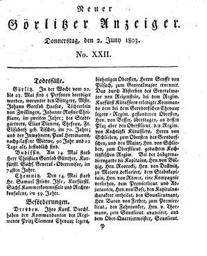 Neuer Görlitzer Anzeiger vom 02.06.1803
