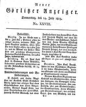 Neuer Görlitzer Anzeiger on Jul 14, 1803