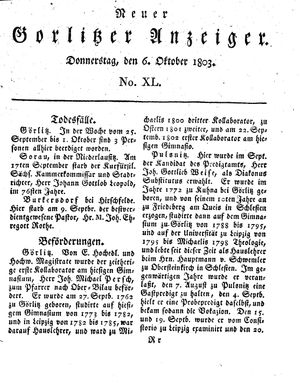 Neuer Görlitzer Anzeiger on Oct 6, 1803
