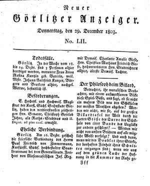 Neuer Görlitzer Anzeiger vom 29.12.1803
