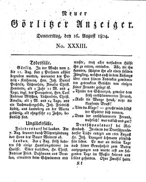 Neuer Görlitzer Anzeiger vom 16.08.1804