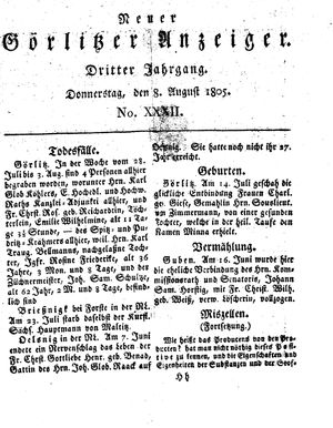 Neuer Görlitzer Anzeiger on Aug 8, 1805