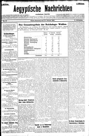 Aegyptische Nachrichten on Jan 21, 1912