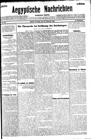 Aegyptische Nachrichten vom 09.02.1912