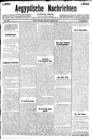 Aegyptische Nachrichten on Aug 30, 1912