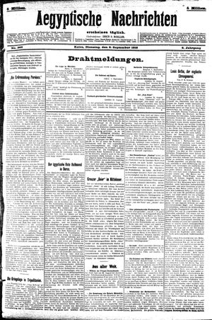 Aegyptische Nachrichten on Sep 3, 1912