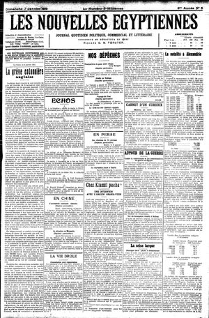 Les nouvelles Egyptiennes vom 07.01.1912