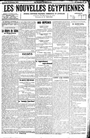 Les nouvelles Egyptiennes vom 17.02.1912