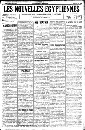Les nouvelles Egyptiennes vom 12.04.1912