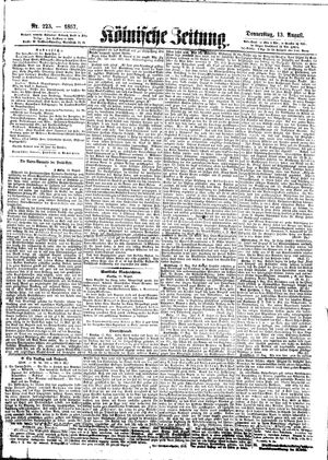 Kölnische Zeitung on Aug 13, 1857
