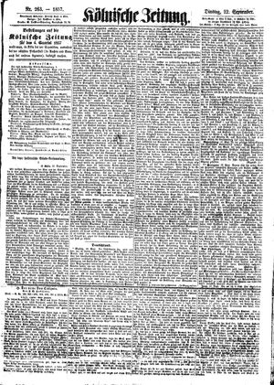 Kölnische Zeitung vom 22.09.1857