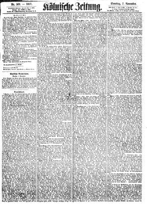 Kölnische Zeitung vom 07.11.1857