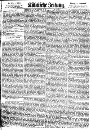 Kölnische Zeitung vom 17.11.1857
