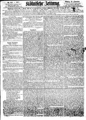 Kölnische Zeitung vom 21.12.1857