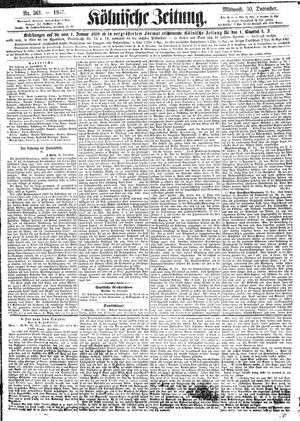 Kölnische Zeitung vom 30.12.1857