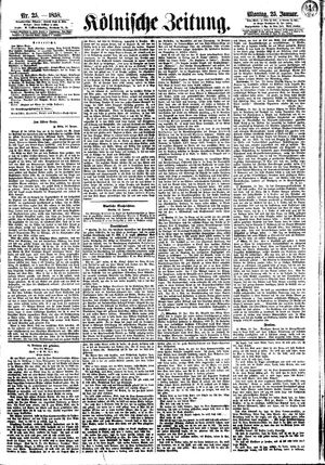 Kölnische Zeitung vom 25.01.1858