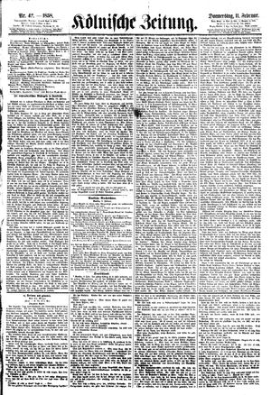Kölnische Zeitung vom 11.02.1858