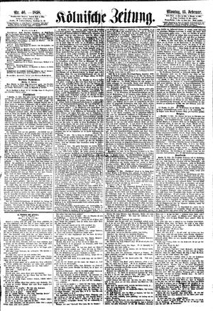 Kölnische Zeitung vom 15.02.1858