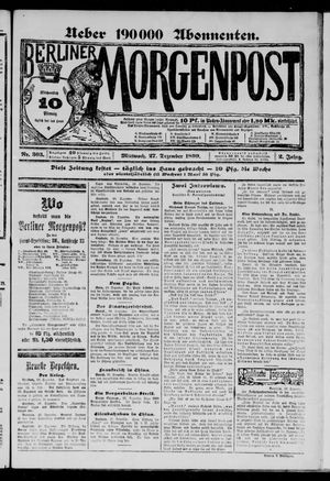 Berliner Morgenpost vom 27.12.1899