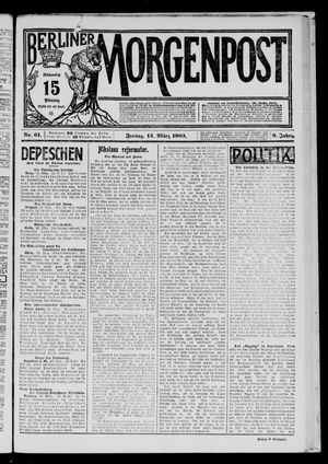 Berliner Morgenpost vom 13.03.1903