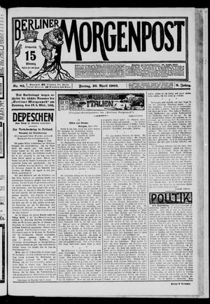 Berliner Morgenpost vom 10.04.1903
