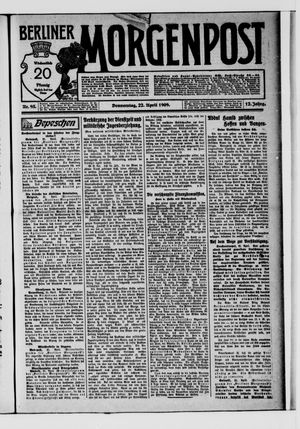 Berliner Morgenpost vom 22.04.1909