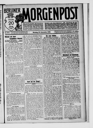 Berliner Morgenpost vom 29.11.1909