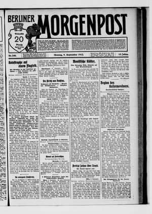 Berliner Morgenpost on Sep 9, 1912