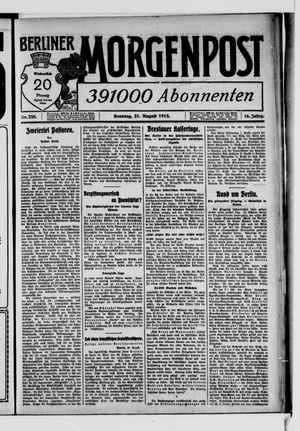Berliner Morgenpost vom 31.08.1913