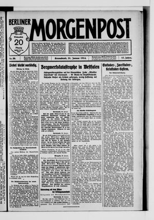 Berliner Morgenpost on Jan 31, 1914