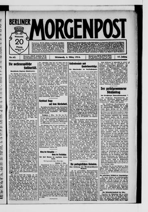 Berliner Morgenpost on Mar 4, 1914
