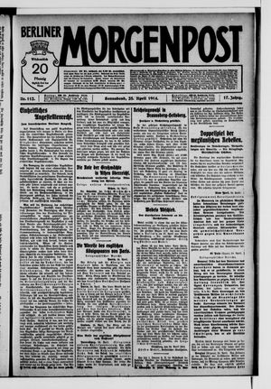 Berliner Morgenpost on Apr 25, 1914