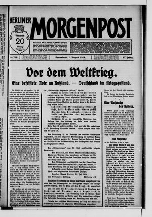 Berliner Morgenpost vom 01.08.1914