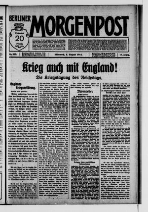 Berliner Morgenpost vom 05.08.1914