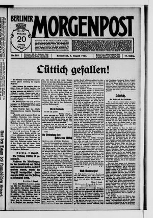 Berliner Morgenpost vom 08.08.1914