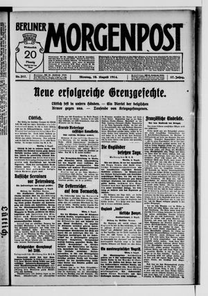 Berliner Morgenpost vom 10.08.1914