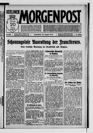 Berliner Morgenpost vom 15.08.1914