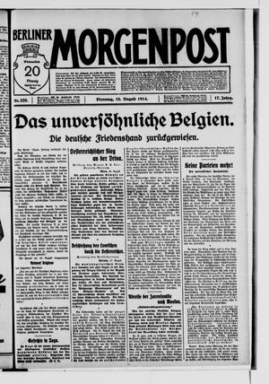 Berliner Morgenpost vom 18.08.1914