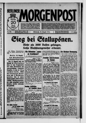 Berliner Morgenpost vom 19.08.1914