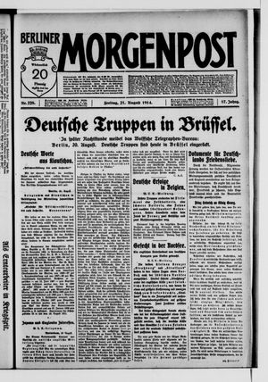 Berliner Morgenpost vom 21.08.1914