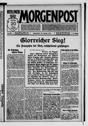 Berliner Morgenpost vom 22.08.1914