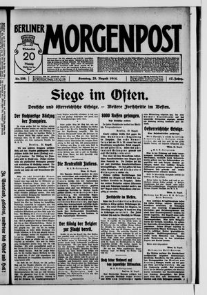 Berliner Morgenpost vom 23.08.1914
