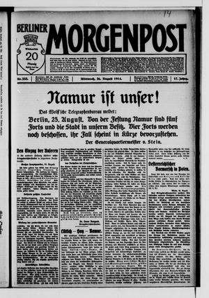 Berliner Morgenpost vom 26.08.1914