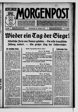 Berliner Morgenpost vom 27.08.1914