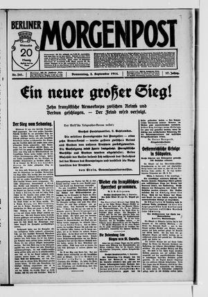Berliner Morgenpost vom 03.09.1914